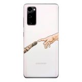 Manitoba Samsung Galaxy S20 FE Uyumlu El ve Pati Tasarımlı Baskılı Şeffaf Telefon Kılıfı, Silikon, Çok Renkli
