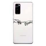 Manitoba Samsung Galaxy S20 FE Uyumlu Eller Tasarımlı Baskılı Şeffaf Silikon Telefon Kılıfı, Çok Renkli