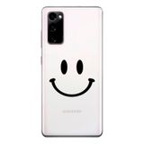 Manitoba Samsung Galaxy S20 FE Uyumlu Gülen Yüz Tasarımlı Baskılı Şeffaf Silikon Telefon Kılıfı