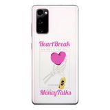 Manitoba Samsung Galaxy S20 FE Uyumlu Heart Break Tasarımlı Baskılı Şeffaf Telefon Kılıfı, Çok Renkli