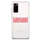 Manitoba Samsung Galaxy S20 FE Uyumlu Iced Coffee Tasarımlı Baskılı Şeffaf Telefon Kılıfı, Silikon, Çok Renkli