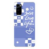 Manitoba Samsung Galaxy S20 FE Uyumlu Just Love Life Tasarımlı Baskılı Şeffaf Telefon Kılıfı, Çok Renkli