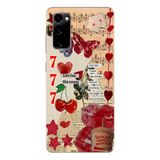 Manitoba Samsung Galaxy S20 FE Uyumlu Love Kolaj Tasarımlı Baskılı Şeffaf Telefon Kılıfı