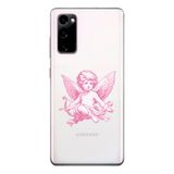 Manitoba Samsung Galaxy S20 FE Uyumlu Melek Tasarımlı Baskılı Şeffaf Silikon Telefon Kılıfı