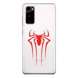 Manitoba Samsung Galaxy S20 FE Uyumlu Örümcek Logo Tasarımlı Baskılı Şeffaf Telefon Kılıfı, Çok Renkli