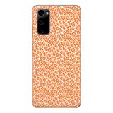 Manitoba Samsung Galaxy S20 FE Uyumlu Turuncu Leopar Tasarımlı Baskılı Şeffaf Telefon Kılıfı