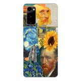 Manitoba Samsung Galaxy S20 FE Uyumlu Van Gogh Kolaj Tasarımlı Baskılı Şeffaf Telefon Kılıfı, Çok Renkli