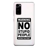 Manitoba Samsung Galaxy S20 FE Uyumlu Warning Tasarımlı Baskılı Şeffaf Telefon Kılıfı