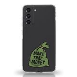 Manitoba Samsung Galaxy S21 Uyumlu Make That Money Tasarımlı Şeffaf Telefon Kılıfı, Çok Renkli
