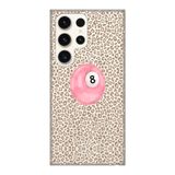 Manitoba Samsung Galaxy S22 Ultra ile Uyumlu Baskılı Yumuşak Silikon Telefon Kılıfı, Leopar Desen