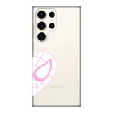 Manitoba Samsung Galaxy S22 Ultra Uyumlu Baskılı Yumuşak Silikon Şeffaf Telefon Kılıfı, Pembe Desen
