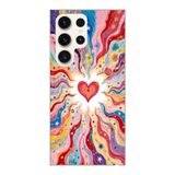 Manitoba Samsung Galaxy S22 Ultra Uyumlu Baskılı Yumuşak Silikon Şeffaf Telefon Kılıfı, Renkli Desen