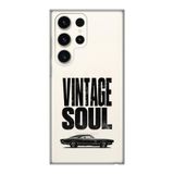 Manitoba Samsung Galaxy S22 Ultra Uyumlu Baskılı Yumuşak Silikon Şeffaf Telefon Kılıfı, Vintage Soul Desen