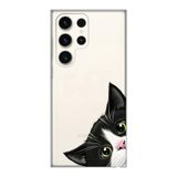 Manitoba Samsung Galaxy S22 Ultra Uyumlu Baskılı Yumuşak Silikon Telefon Kılıfı, Kedi Deseni