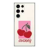 Manitoba Samsung Galaxy S22 Ultra Uyumlu Cherry Tasarımlı Baskılı Şeffaf Telefon Kılıfı