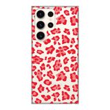 Manitoba Samsung Galaxy S22 Ultra Uyumlu Leopar Desen Baskılı Şeffaf Silikon Telefon Kılıfı