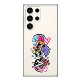 Manitoba Samsung Galaxy S22 Ultra Uyumlu Powerpuff Girls Tasarımlı Baskılı Şeffaf Silikon Telefon Kılıfı