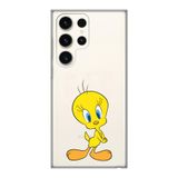 Manitoba Samsung Galaxy S22 Ultra Uyumlu Tweety Tasarımlı Baskılı Şeffaf Telefon Kılıfı