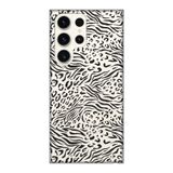 Manitoba Samsung Galaxy S22 Ultra Uyumlu Zebra Leopar Desen Baskılı Şeffaf Silikon Telefon Kılıfı