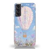 Manitoba Samsung Galaxy S22 Uyumlu Baskılı Yumuşak Silikon Şeffaf Telefon Kılıfı, Çiçek Balon Deseni