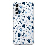 Manitoba Samsung Galaxy S22 Uyumlu Kedi ve Köpek Ayak İzleri Tasarımlı Şeffaf Silikon Kılıf, Çok Renkli