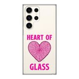 Manitoba Samsung Galaxy S23 Ultra Uyumlu Baskılı Yumuşak Silikon Şeffaf Telefon Kılıfı, Heart of Glass Desen