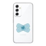 Manitoba Samsung Galaxy S24 FE Uyumlu Kalp Yara Bandı Tasarımlı Baskılı Şeffaf Telefon Kılıfı