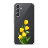 Manitoba Samsung Galaxy S24 Plus Uyumlu Baskılı Yumuşak Silikon Şeffaf Telefon Kılıfı, Sarı Çiçek Deseni