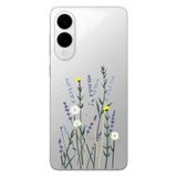 Manitoba Samsung Galaxy S25 Edge Uyumlu Baskılı Yumuşak Silikon Şeffaf Telefon Kılıfı, Çiçek Deseni