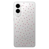 Manitoba Samsung Galaxy S25 Edge Uyumlu Baskılı Yumuşak Silikon Şeffaf Telefon Kılıfı, Kırmızı Kalp Deseni