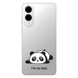 Manitoba Samsung Galaxy S25 Edge Uyumlu Baskılı Yumuşak Silikon Şeffaf Telefon Kılıfı, Panda Desen
