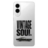 Manitoba Samsung Galaxy S25 Edge Uyumlu Baskılı Yumuşak Silikon Şeffaf Telefon Kılıfı, Vintage Soul Desen