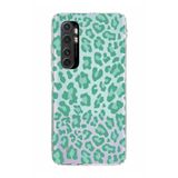 Manitoba Xiaomi Mi Note 10 Lite ile Uyumlu Baskılı Yumuşak Silikon Şeffaf Telefon Kılıfı, Yeşil Leopar Desen