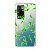 Manitoba Xiaomi Redmi 10 2022 ile Uyumlu Yeşil Yıldırım Tasarımlı Baskılı Şeffaf Silikon Telefon Kılıfı