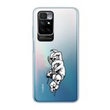 Manitoba Xiaomi Redmi 10 2022 Uyumlu Kuru Kafa Tasarımlı Baskılı Şeffaf Telefon Kılıfı