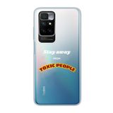 Manitoba Xiaomi Redmi 10 2022 Uyumlu Stay Away Tasarımlı Baskılı Şeffaf Telefon Kılıfı, Çok Renkli