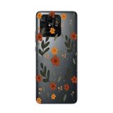 Manitoba Xiaomi Redmi 10C Uyumlu Baskılı Yumuşak Silikon Şeffaf Telefon Kılıfı, Çiçek Desen, Turuncu