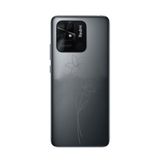 Manitoba Xiaomi Redmi 10C Uyumlu Baskılı Yumuşak Silikon Telefon Kılıfı, Çiçek Desen, Siyah