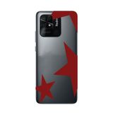 Manitoba Xiaomi Redmi 10C Uyumlu Baskılı Yumuşak Silikon Telefon Kılıfı, Gri-Kırmızı