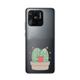 Manitoba Xiaomi Redmi 10C Uyumlu Baskılı Yumuşak Silikon Telefon Kılıfı, Kaktüs Desen, Siyah
