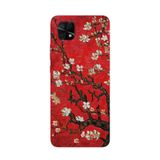Manitoba Xiaomi Redmi 10C Uyumlu Baskılı Yumuşak Silikon Telefon Kılıfı, Kırmızı, Çiçek Deseni
