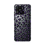 Manitoba Xiaomi Redmi 10C Uyumlu Baskılı Yumuşak Silikon Telefon Kılıfı, Leopar Desen, Gri-Mor-Siyah