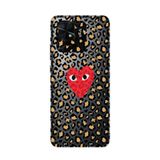 Manitoba Xiaomi Redmi 10C Uyumlu Baskılı Yumuşak Silikon Telefon Kılıfı, Leopar Desen, Kırmızı Kalp