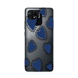 Manitoba Xiaomi Redmi 10C Uyumlu Baskılı Yumuşak Silikon Telefon Kılıfı, Mavi Kalp Deseni