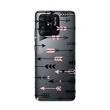 Manitoba Xiaomi Redmi 10C Uyumlu Baskılı Yumuşak Silikon Telefon Kılıfı, Ok Deseni, Siyah