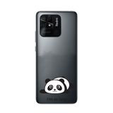 Manitoba Xiaomi Redmi 10C Uyumlu Baskılı Yumuşak Silikon Telefon Kılıfı, Panda Desen, Siyah