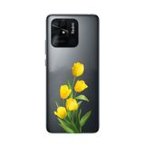 Manitoba Xiaomi Redmi 10C Uyumlu Baskılı Yumuşak Silikon Telefon Kılıfı, Sarı Çiçek Desen