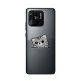 Manitoba Xiaomi Redmi 10C Uyumlu Baskılı Yumuşak Silikon Telefon Kılıfı, Şeffaf, Kedi Deseni