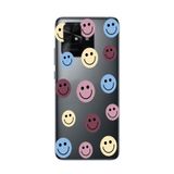 Manitoba Xiaomi Redmi 10C Uyumlu Baskılı Yumuşak Silikon Telefon Kılıfı, Smiley Desen, Şeffaf