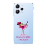 Manitoba Xiaomi Redmi 12 Uyumlu Cool Mom Tasarımlı Şeffaf Telefon Kılıfı, Silikon, Çok Renkli